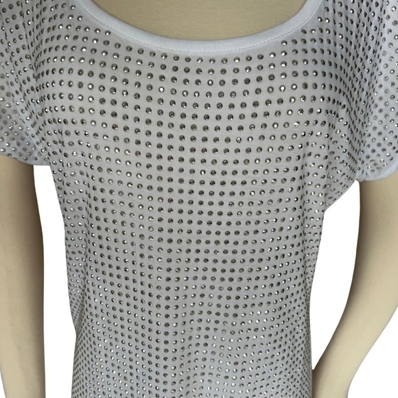 INC International Concepts White Cold Shoulder Tank W/Silver Grommets Sz M NWOT - Picture 6 of 11